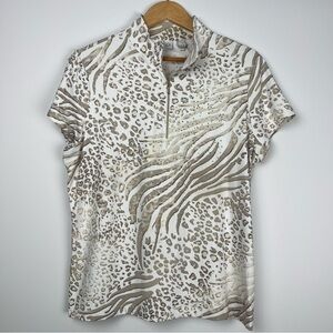 Women’s Animal Print Short Sleeve Athletic Shirt